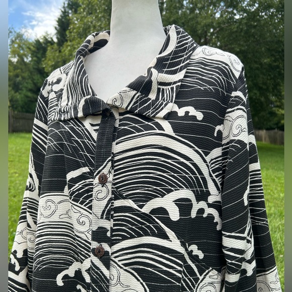 Cupcake International Lagenlook Art to Wear Abstract Slouchy Jacket XL - Picture 3 of 14